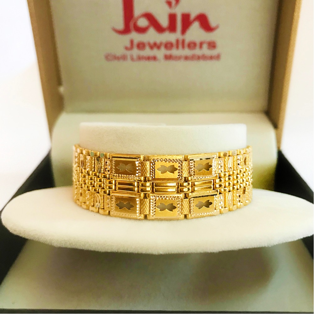 hallmark 18 kt real solid yellow gold men's bracelet 37.360 grams - Image 3