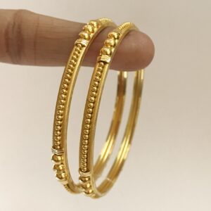 18 kt yellow gold handmade slip-on bracelet bangles 14.550 gm (2 pcs)