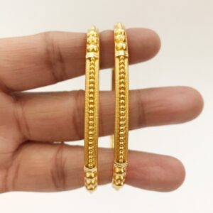 18 kt yellow gold handmade slip-on bracelet bangles 14.550 gm (2 pcs)
