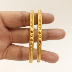 18 kt yellow gold handmade slip-on bracelet bangles 14.550 gm (2 pcs)
