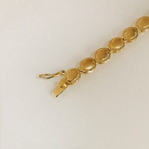 18 kt yellow gold cubic zircon women's bracelet bangle 14.060 grams