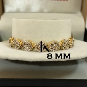 18 kt yellow gold cubic zircon women's bracelet bangle 14.060 grams