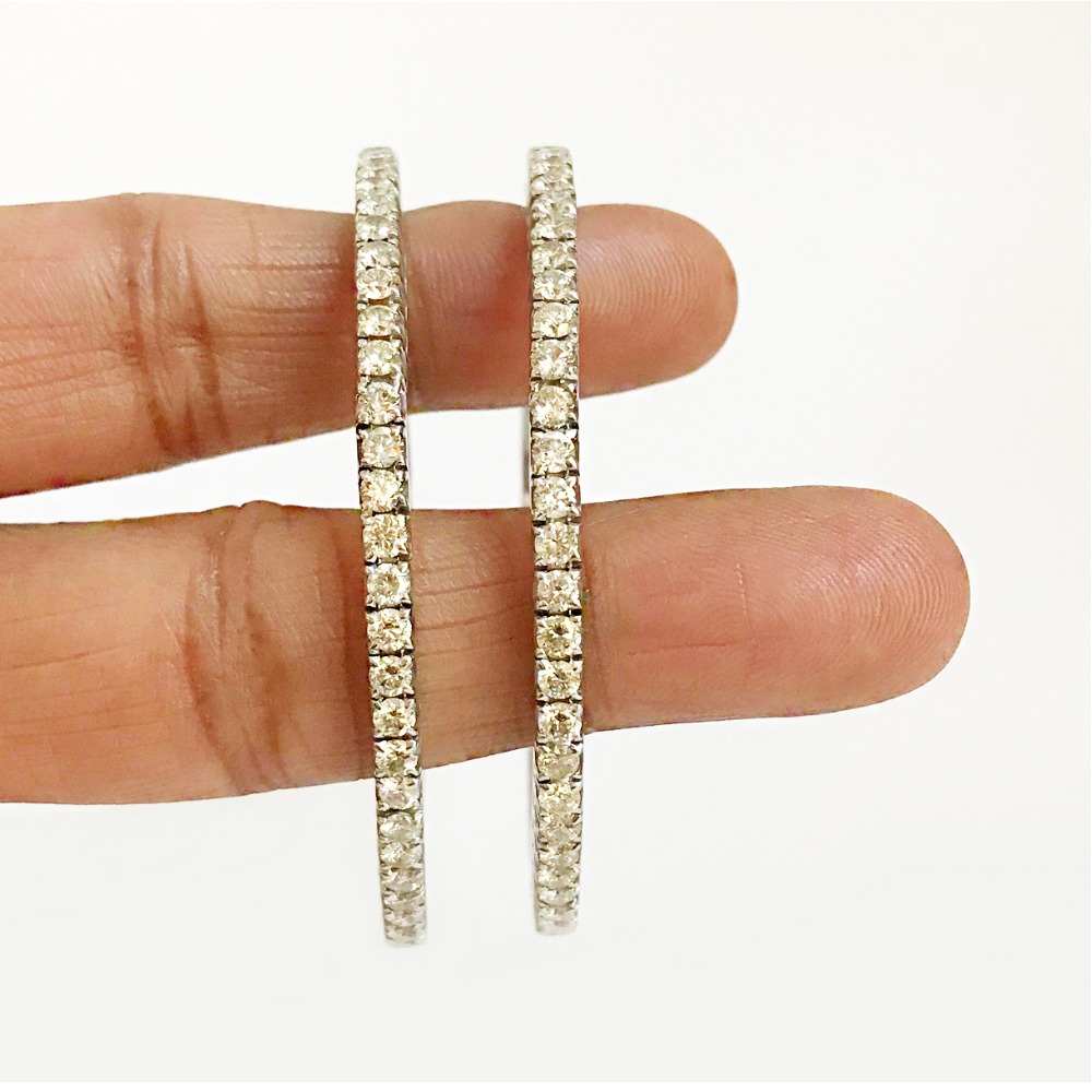 Igi 14 kt white gold 11.21 ct ij/si1 diamond women's bracelet bangle