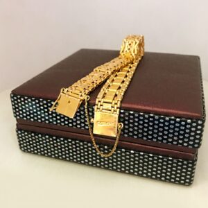 18 kt yellow gold men's bracelet 25.670 grams wide 13 mm