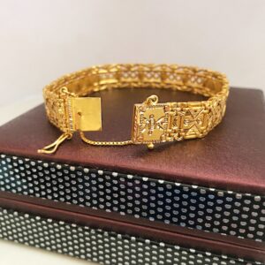 18 kt yellow gold men's bracelet 25.670 grams wide 13 mm