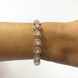 Igi 14kt white gold 9.27ct multi shape diamond tennis bracelet