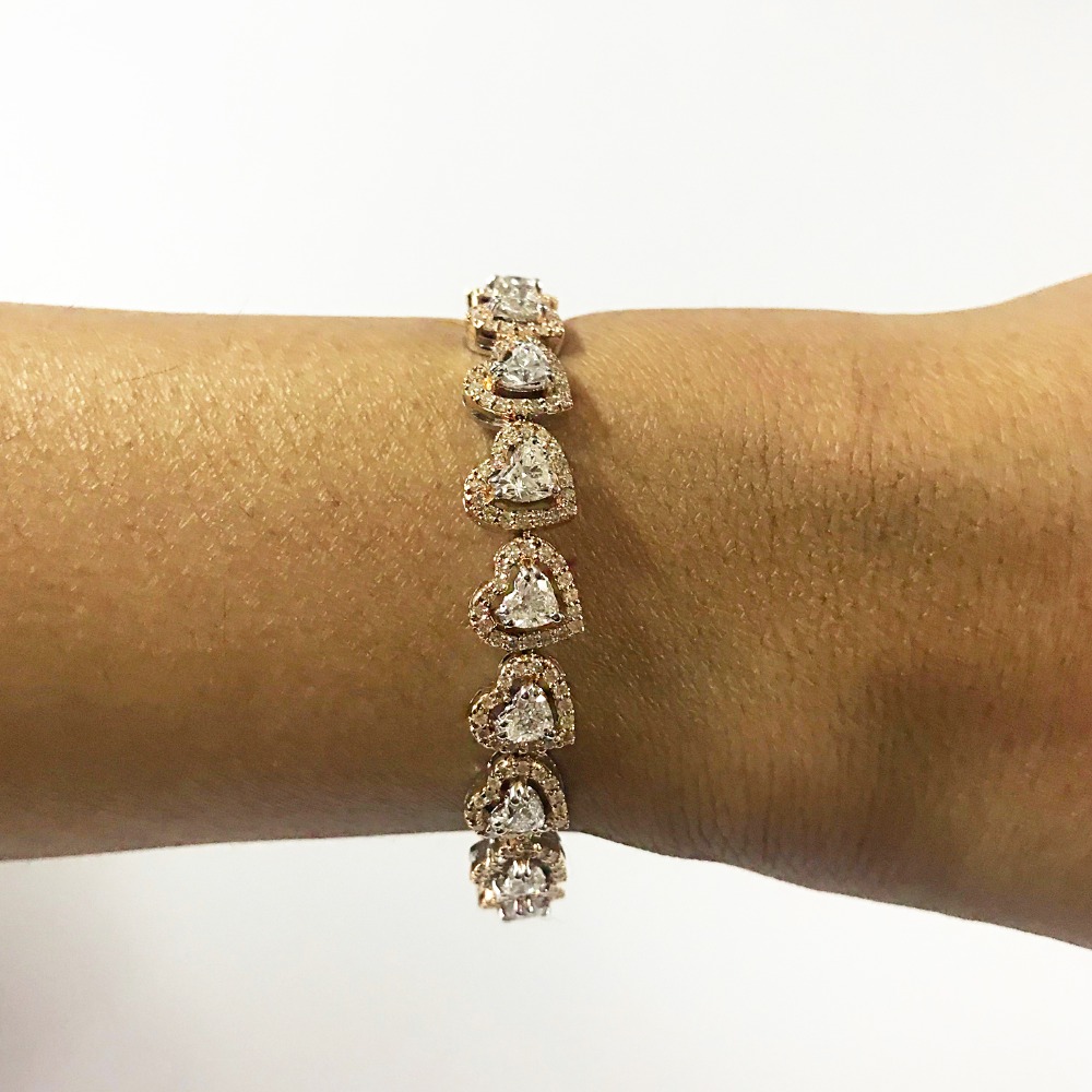 Igi 14kt white gold 9.27ct multi shape diamond tennis bracelet - Image 3