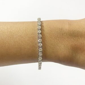 Igi 14kt white gold 13.71 ct diamond bangle tennis bracelet