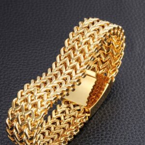 18 kt yellow gold heavy link men's bracelet 56 grams 7.5,8,8.5,9 inch