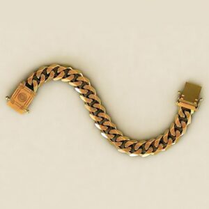 18 kt yellow gold luxury link men's bracelet 80 grams