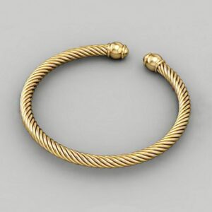 18 kt yellow gold spiral pipe men's cuff bracelet 20 gms
