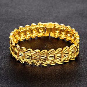 18 kt real solid yellow gold luxury king men's bracelet 96.600 gram