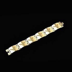 18 kt white gold flying vulture men's bracelet 70 grams