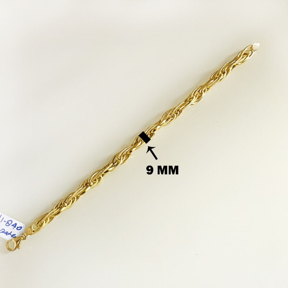 18 kt real solid yellow gold hallmark men's bracelet 11.840 grams - Image 5