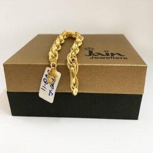 18 kt real solid yellow gold hallmark men's bracelet 11.840 grams
