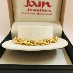 18 kt real solid yellow gold hallmark men's bracelet 11.840 grams