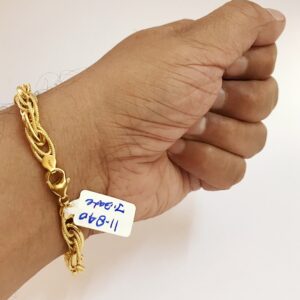 18 kt real solid yellow gold hallmark men's bracelet 11.840 grams