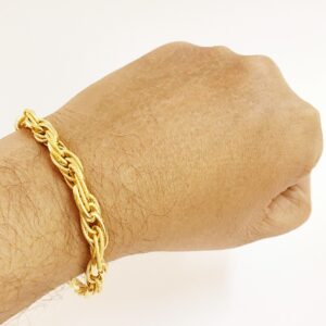 18 kt real solid yellow gold hallmark men's bracelet 11.840 grams