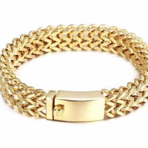 18 kt real solid yellow gold link men's bracelet 48.600 gm