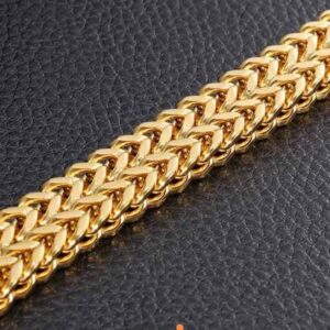 18 kt real solid yellow gold link men's bracelet 48.600 gm