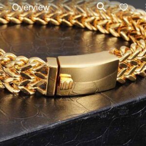 18 kt real solid yellow gold link men's bracelet 48.600 gm
