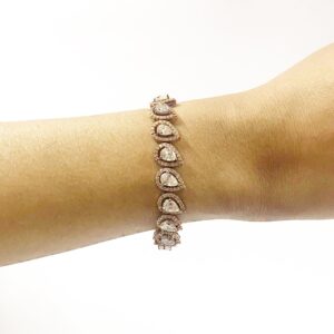 Igi 14kt white gold multi shape diamond bangle tennis bracelet