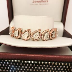 Igi 14kt white gold multi shape diamond bangle tennis bracelet