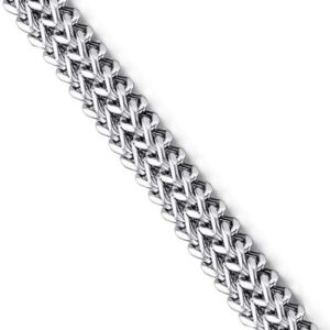 18 kt real solid white gold franco chain men's bracelet 62 grams