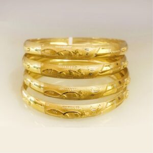 18 kt yellow gold handmade slip-on bracelet bangles 40 gms