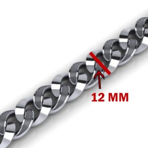 18 kt real solid white gold luxury link men's bracelet 80 grams