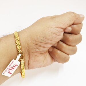 18 kt yellow gold men's bracelet 10.170 grams wide 6 mm