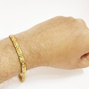 18 kt yellow gold men's bracelet 10.170 grams wide 6 mm
