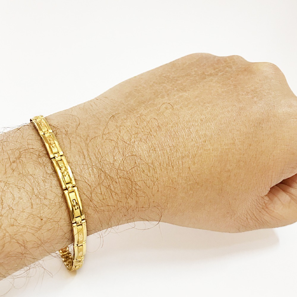 18 kt yellow gold men's bracelet 10.170 grams wide 6 mm