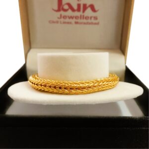 18 kt yellow gold braided design men's bracelet 51 grams