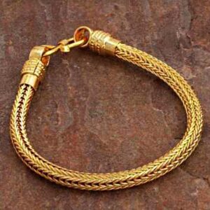 18 kt yellow gold braided design men's bracelet 51 grams
