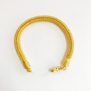 18 kt yellow gold braided design men's bracelet 51 grams