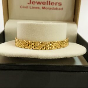 18 kt real solid yellow gold men's bracelet 17.970 grams wide 8 mm
