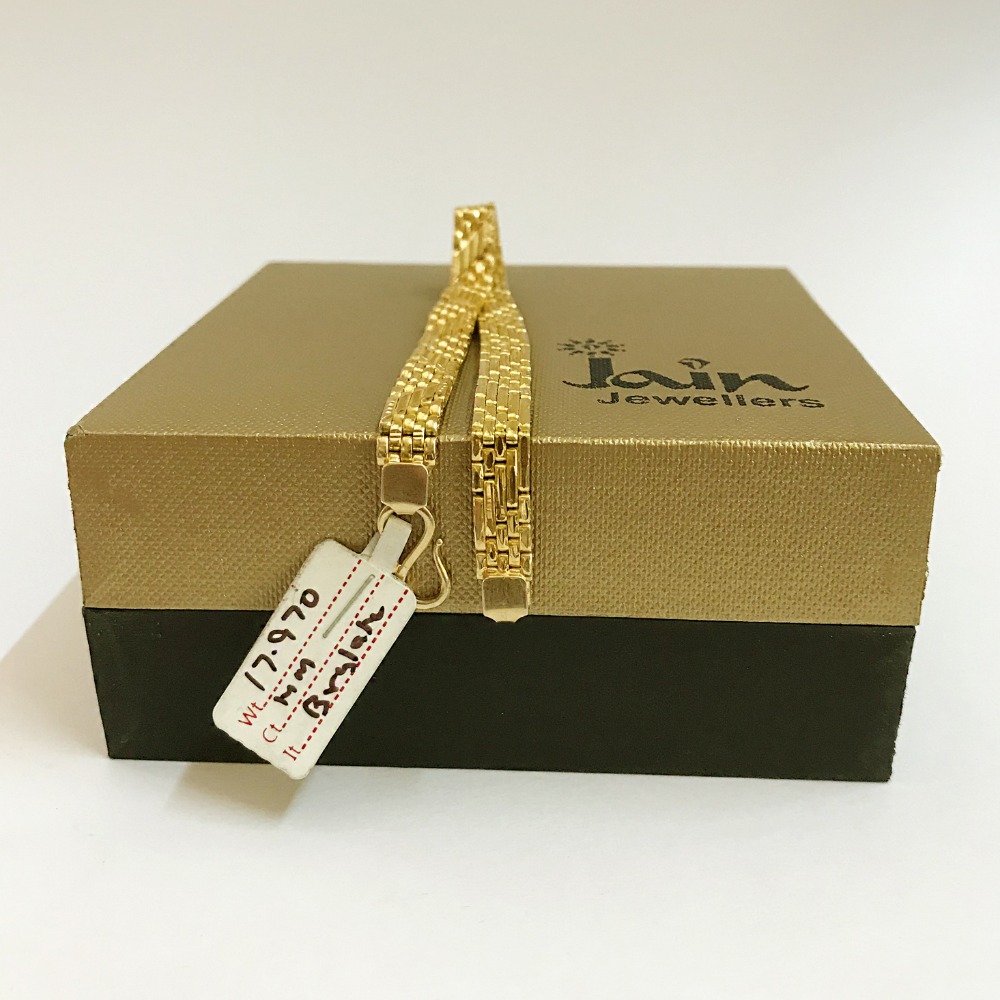 18 kt real solid yellow gold men's bracelet 17.970 grams wide 8 mm - Image 3