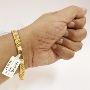 18 kt real solid yellow gold men's bracelet 17.970 grams wide 8 mm
