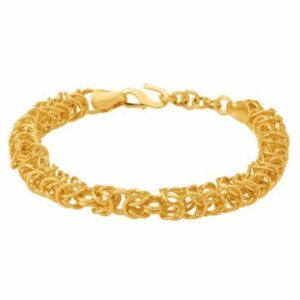 18 kt real solid yellow gold link king men's bracelet 38 grams