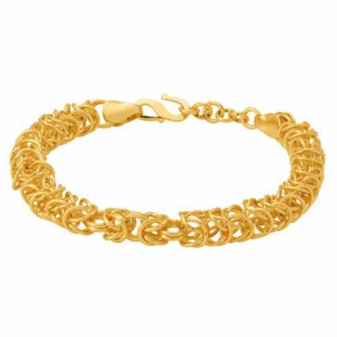 18 kt real solid yellow gold link king men's bracelet 38 grams - Image 2