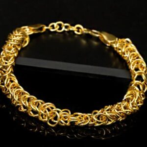 18 kt real solid yellow gold link king men's bracelet 38 grams