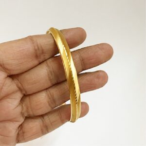18 kt solid yellow gold smooth slip-on men's bracelet 24.100 grams