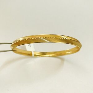 18 kt solid yellow gold smooth slip-on men's bracelet 24.100 grams