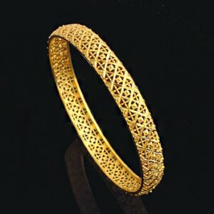 18 kt yellow gold traditional handmade slip-on bracelet bangles 30 gm