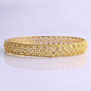 18 kt yellow gold traditional handmade slip-on bracelet bangles 30 gm