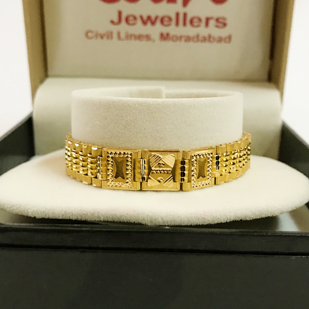 18 kt real solid yellow gold men's bracelet 24.720 gms wide 11 mm - Image 4
