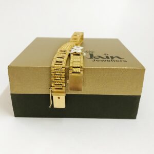 18 kt real solid yellow gold men's bracelet 24.720 gms wide 11 mm