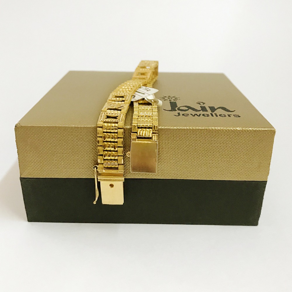 18 kt real solid yellow gold men's bracelet 24.720 gms wide 11 mm - Image 3