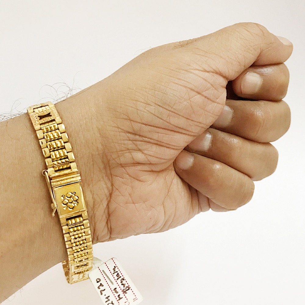 18 kt real solid yellow gold men's bracelet 24.720 gms wide 11 mm - Image 2